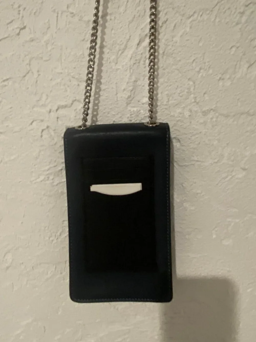 COACH Signature Denim Phone Crossbody Pouch Chain Strap Black